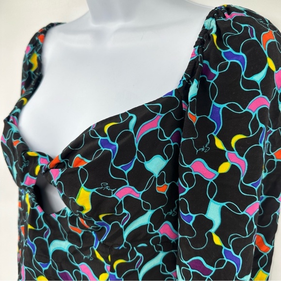 Staud Blouse Long Sleeve Multicolor Size 4 Runs small Twist front with cutout - Picture 6 of 13